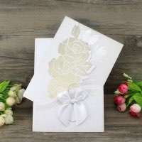 Rose Invitation Card White Wedding Invitation Customized Elegant Invitation Card 